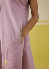 A Model Wearing Multicolor Organic Cotton satin Soul Flower Organic Cotton Dress, curated by Only Ethikal